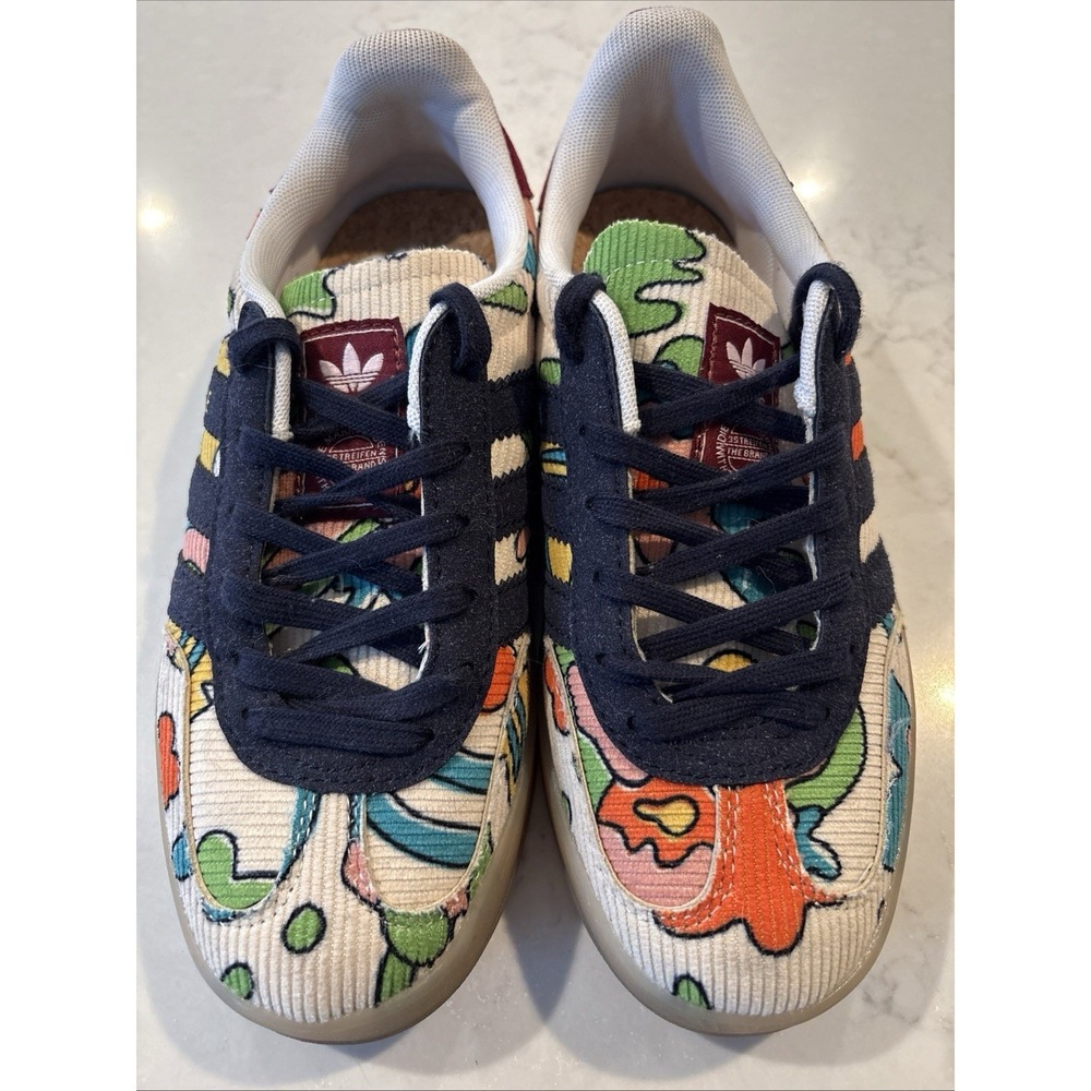 IG2849 Sean Wotherspoon × adidas Gazelle Indoor Corduroy Ecru Navy Womens 7.5 - Picture 2 of 7
